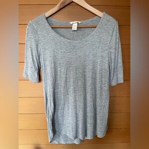 H & M Basic Women's Pullover Short Sleeve Gray Top XS